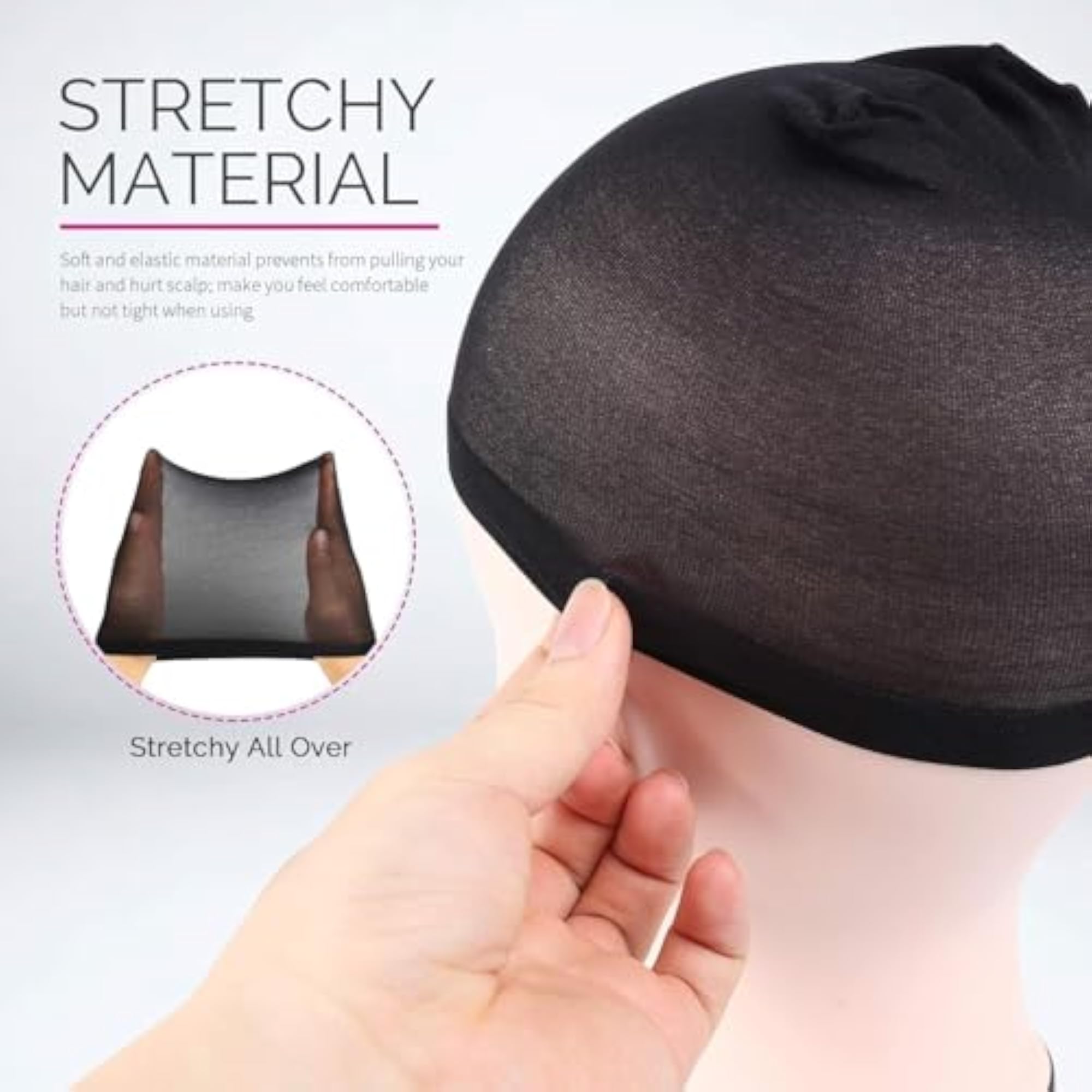 Stretchable Full Head Liner Weaving Black Hair Mesh Net Cap